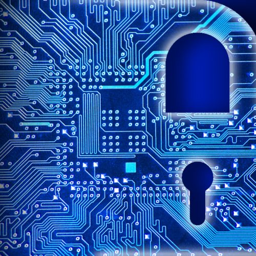 Cyber security concept with lock